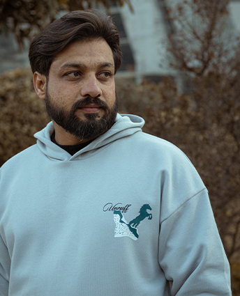 Signature Graphic Hoodie - Light Grey